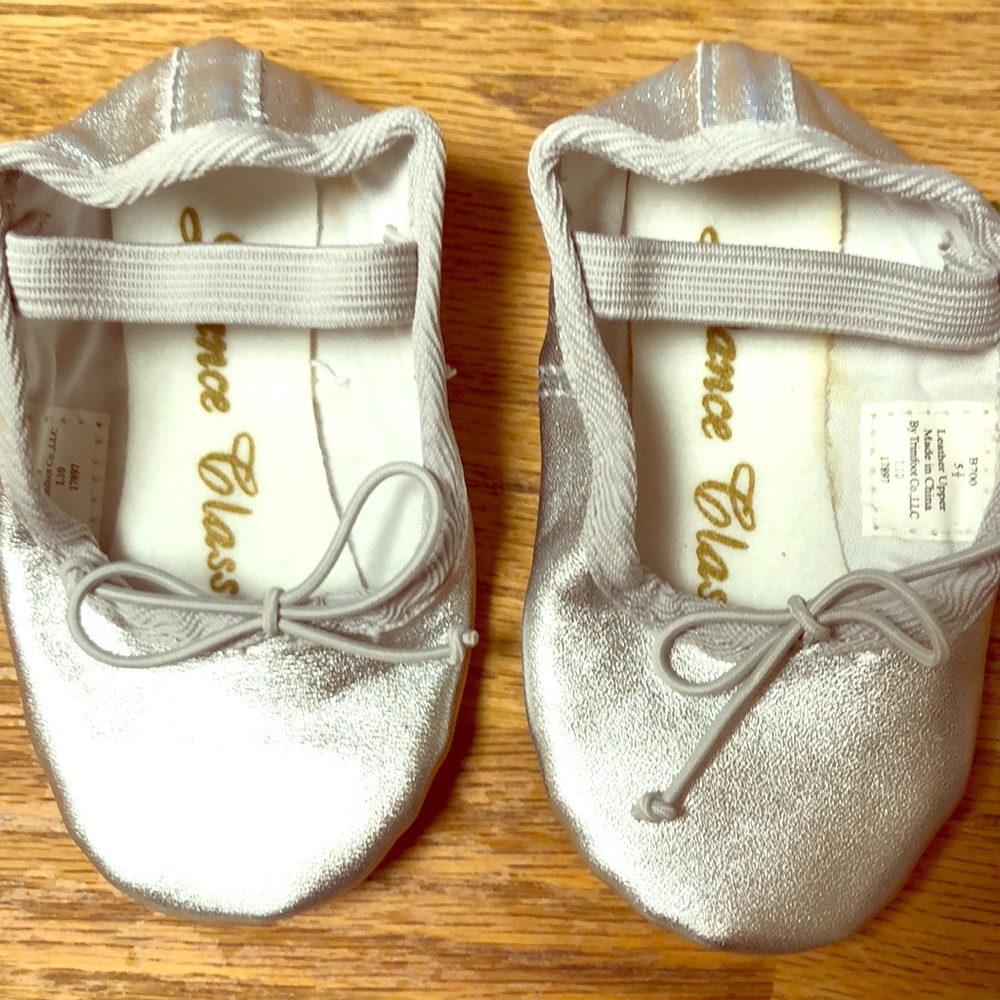 Never worn silver ballet slippers